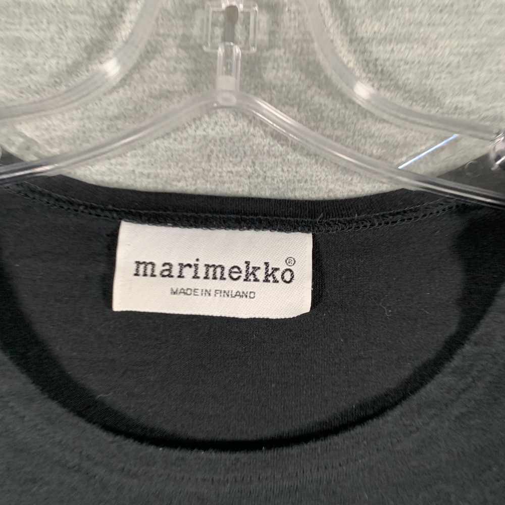 Marimekko Shirt Mens Medium Black Abstract Graphic Made Finland Tee Cotton - Picture 5 of 14